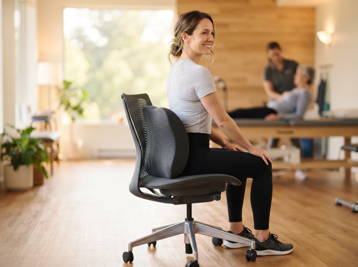 Ergonomic support cushion for back alignment